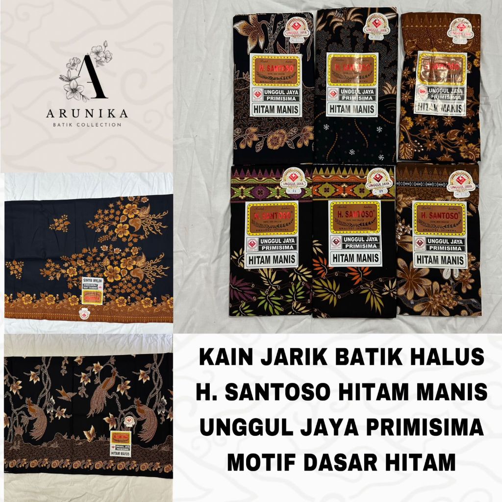 KAIN JARIK BATIK HALUS H. SANTOSO "HITAM MANIS" PRIMISIMA UNGGUL JAYA