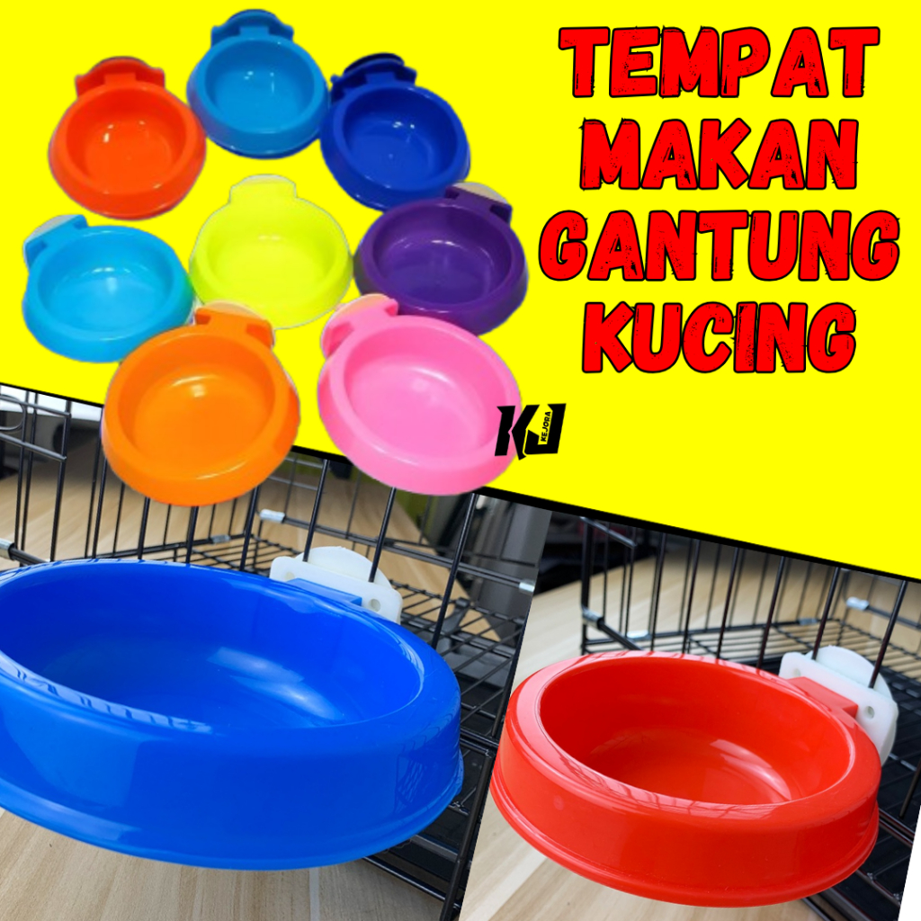 Tempat Makan Minum Kucing Jepit Kandang Petbowl Single Anti Tumpah