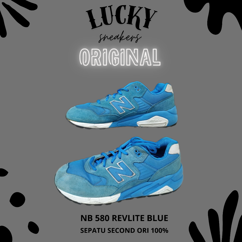 Sepatu Ori Second NB 580 Revlite Blue By Lucky Sneakersz