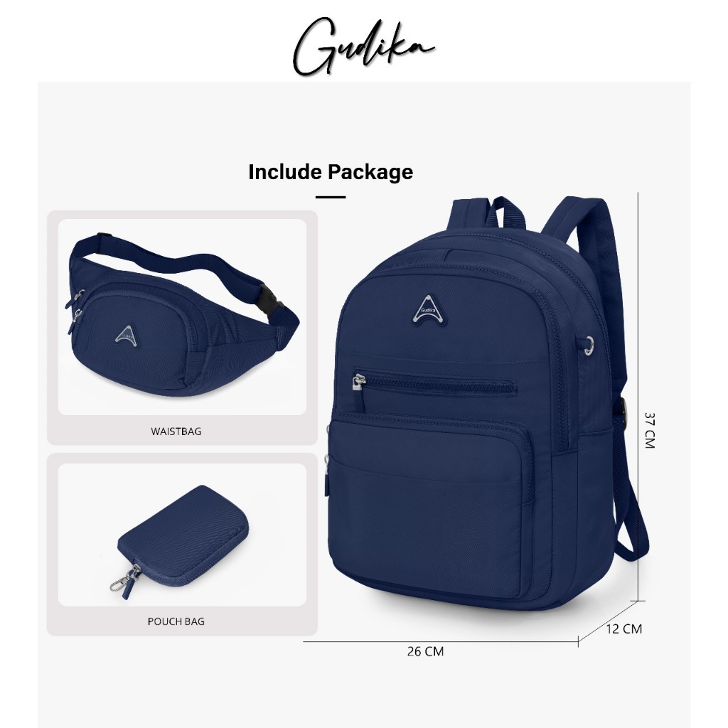 GUDIKA 2206 - Everyday With Classic Backpack / Tas Ransel Wanita Pria / Tas Punggung Wanita Pria