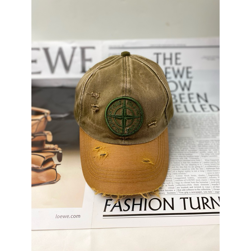 Topi Baseball stnd Robek Army Kulit