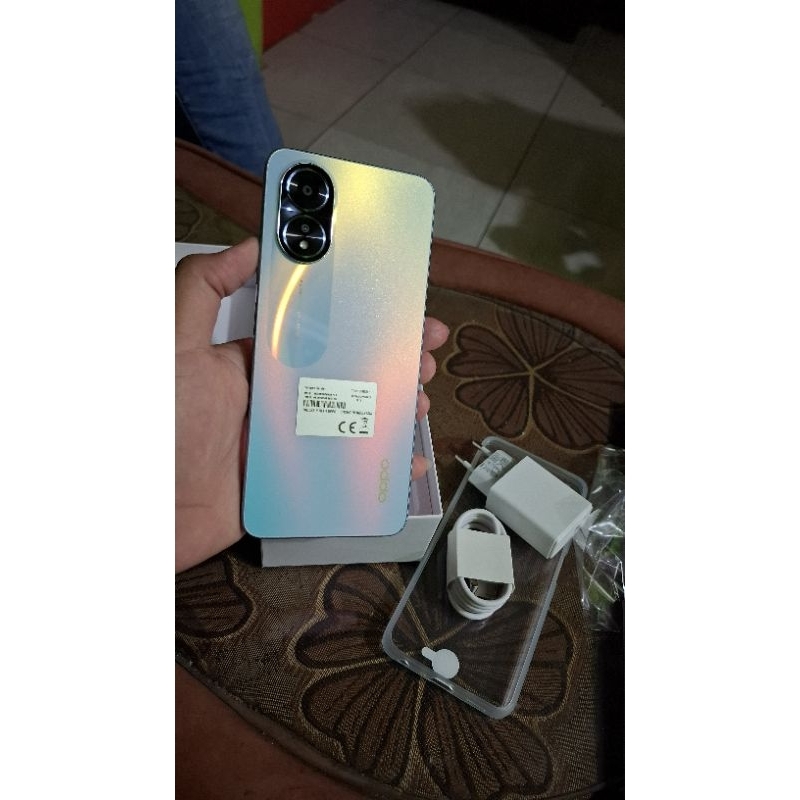 Jual oppo A18 second kondisi baik blue ram 4/128