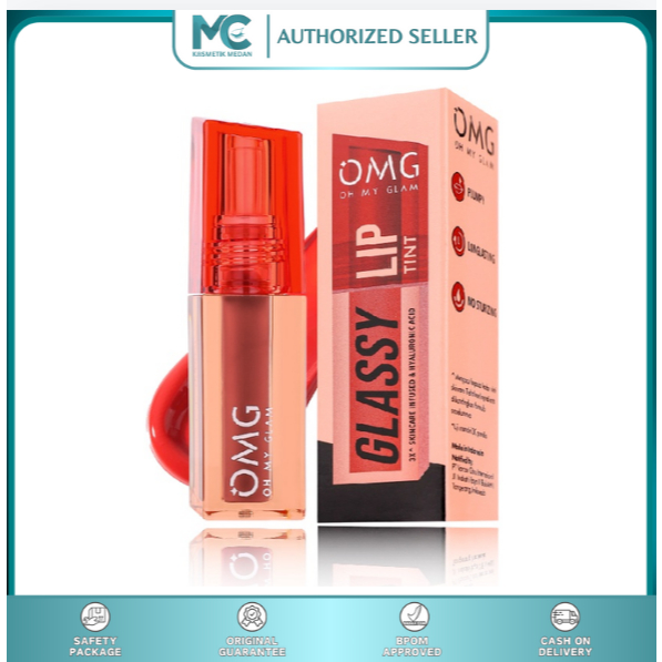 OMG-GLASSY LIP TINT-Lip Tint Warna Intense Tahan 12 Jam, Skincare Infused
