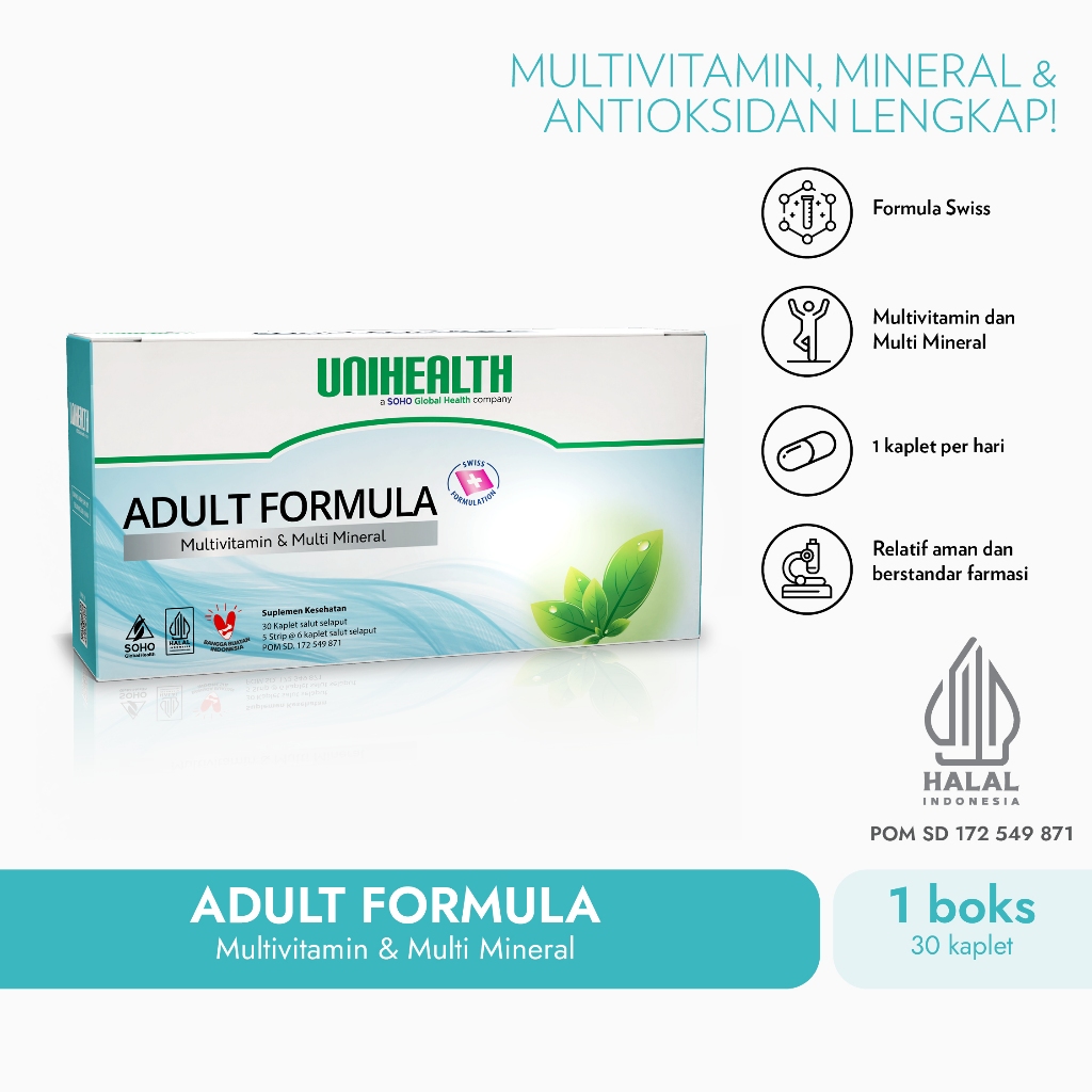 Multivitamin Premium dari Swiss untuk Kesehatan Optimal Setiap Hari-  Adult Formula