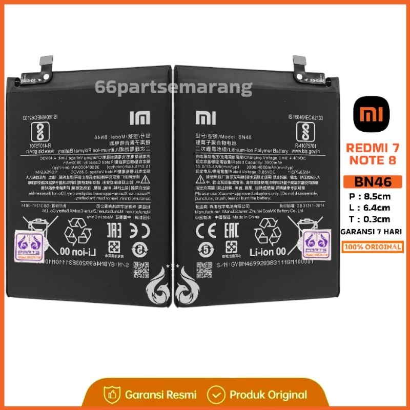 Baterai Batre Battery Redmi Note 8 BN46 Copotan Cabutan