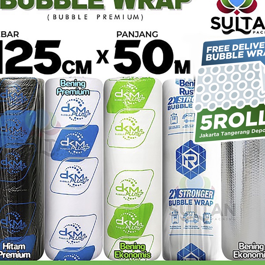 

Beli Plastik Bubble Wrap 125cm x 5m DKM Plus Bubblewrap PREMIUM ROLL