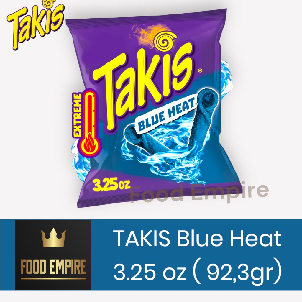 

TAKIS Blue Heat Tortilla Chips 92,3 gr | Hot Chili Pepper Flavor Snack