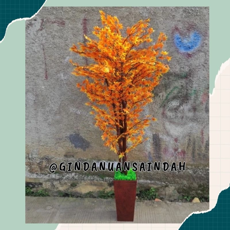 Pohon Maple Jepang Oren Artificial - Tanaman Hias Pohon maple Jepang Artificial 170 Cm