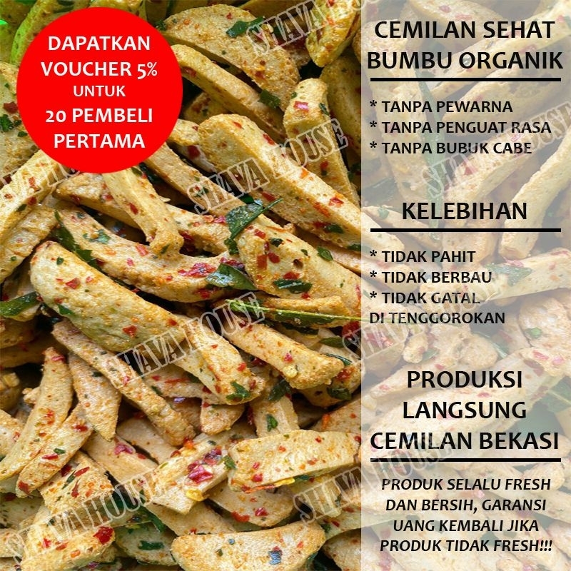 

Basreng 1KG Ikan Tenggiri Bumbu Organik Pedas Gurih Daun Jeruk Cemilan Sehat