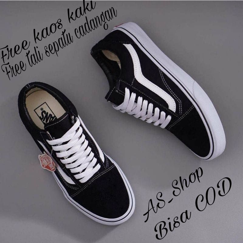 Vans Oldskool Sepatu Vans Hitam Putih Sneakers Old Skool Pria Wanita