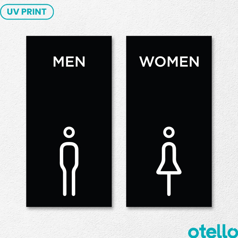 

BRAND Toilet Sign Akrilik Acrylic Sign Restroom Men Women Pria Wanita WC Umum Modern Sign Board Aklirik Minimalist