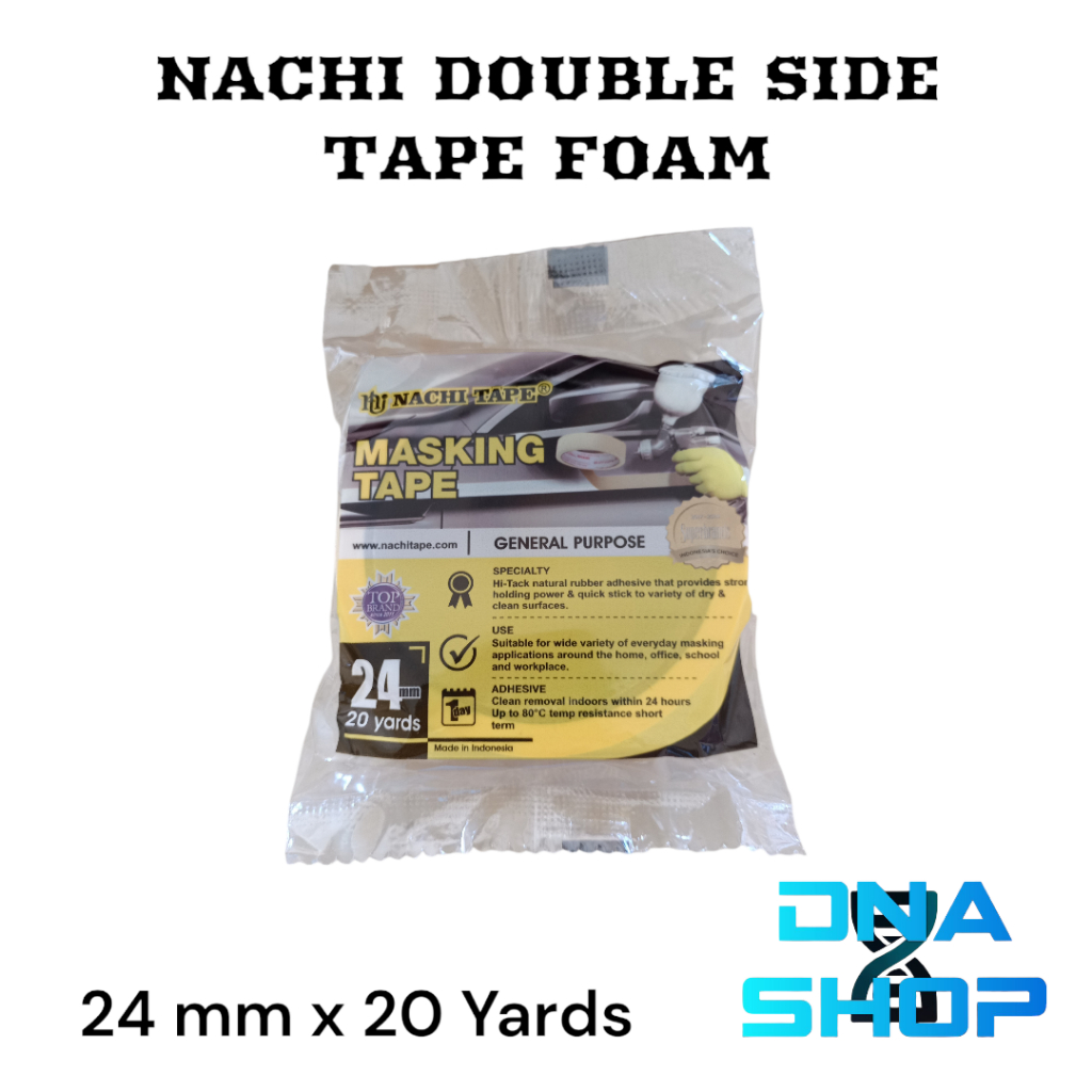 

Lakban Isolasi Kertas - Masking Tape Nachi 24mm / 1 Inch x 20 Yard