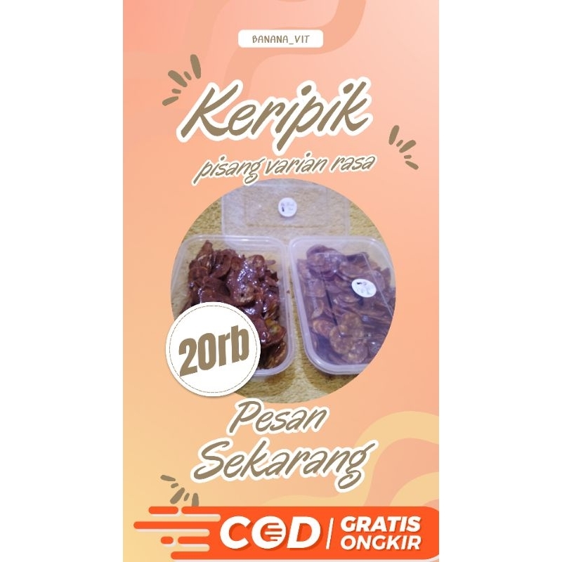 

keripik Pisang Varian rasa 250gr isi full coklat lumer