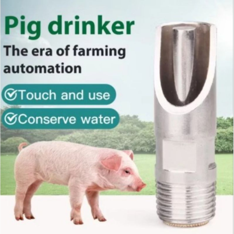 Nipple alat minum hewan ternak babi kran dot otomatis pig nipple drinker stainless steel