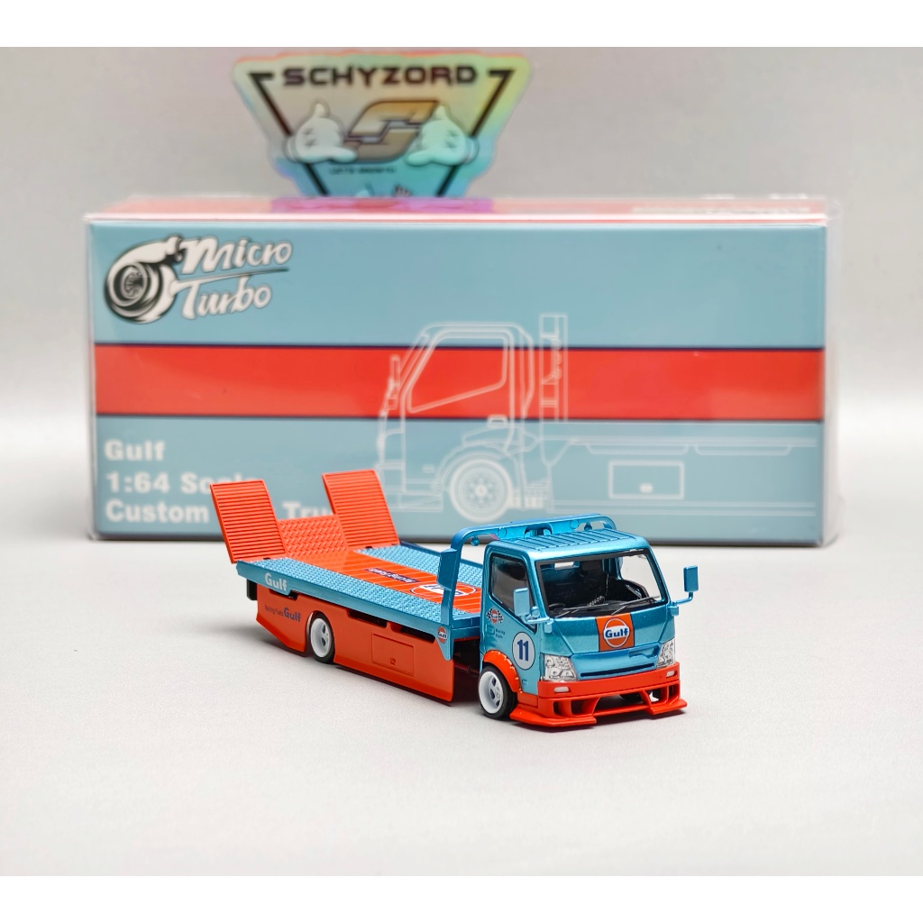 Micro Turbo H300 GULF Racing #11 Flat Bed Tow Custom Truck Limited Edition Flatbed