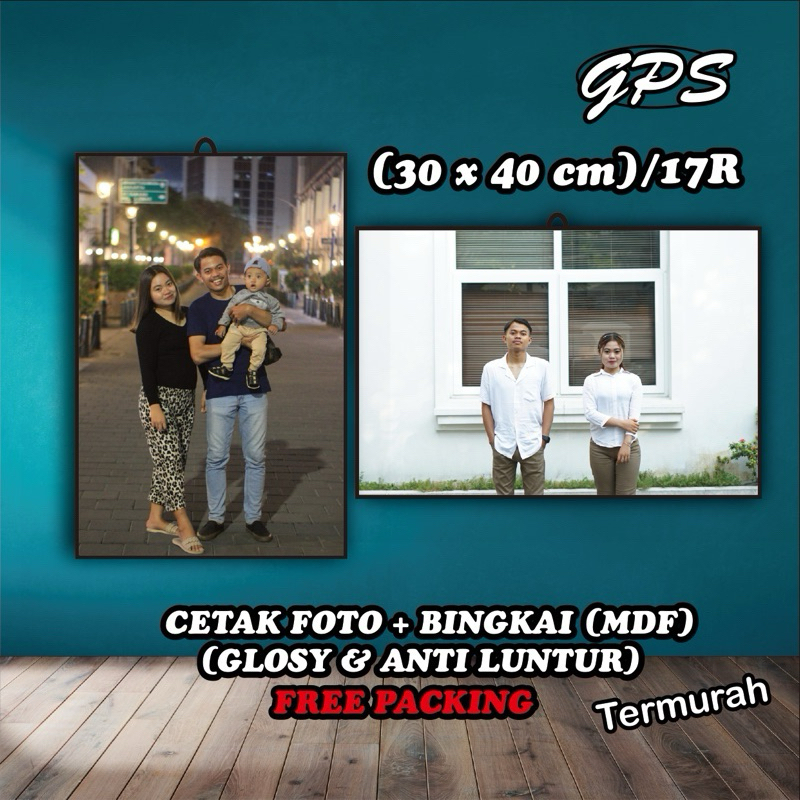 CETAK FOTO MEDIA PAPAN KAYU UKURAN 17R