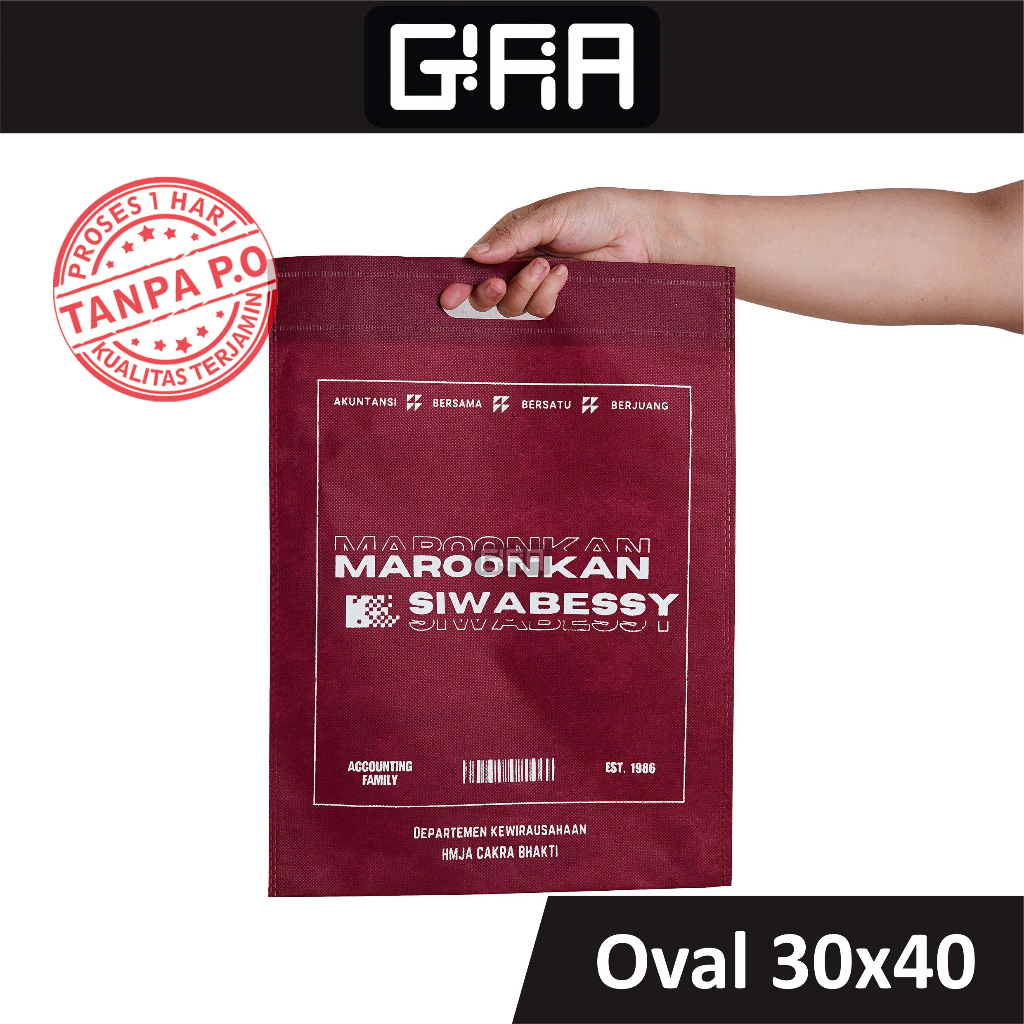 

Goodie Bag Sablon Custom / Tas Spunbond Sablon 30x40