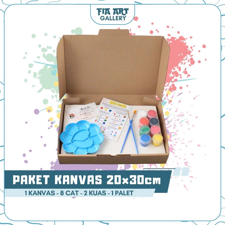 

Paket Meriah Paket Lukis Kanvas 2x3 cm Paket hemat mewarnai lengkap dengan kanvas putih cat akrilik kuas palet warna mixing color chart paket melukis lengkap anak kuas palet painting brush canvas acrylic art kanvas putih polos