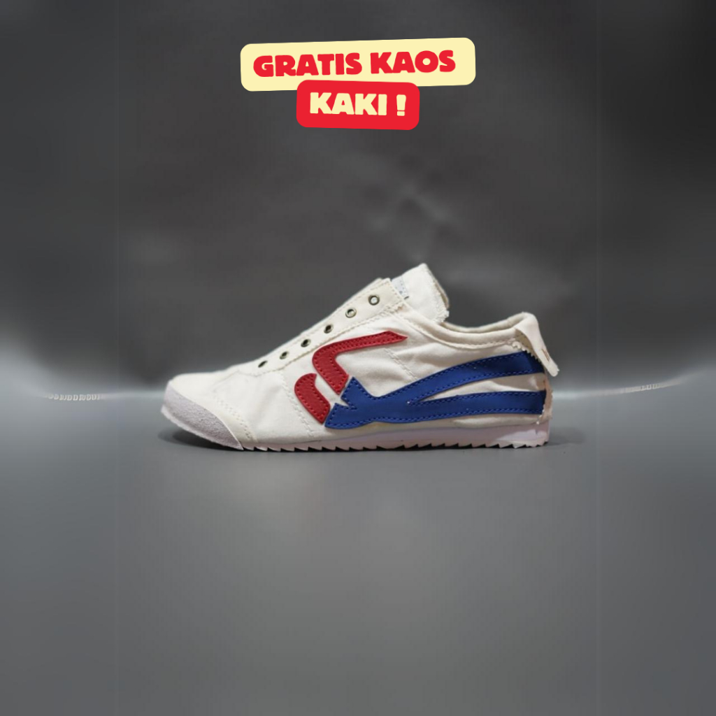 HAWN - SEPATU HAZEL SLIP ON PUTIH BIRU MERAH 36-43 SNEAKERS SELOP TANPA TALI ORIGINAL PRIA WANITA