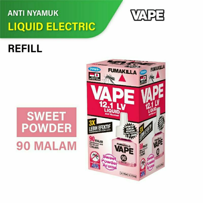 VAPE obat nyamuk liquid reffil 90malam aroma sweet powder