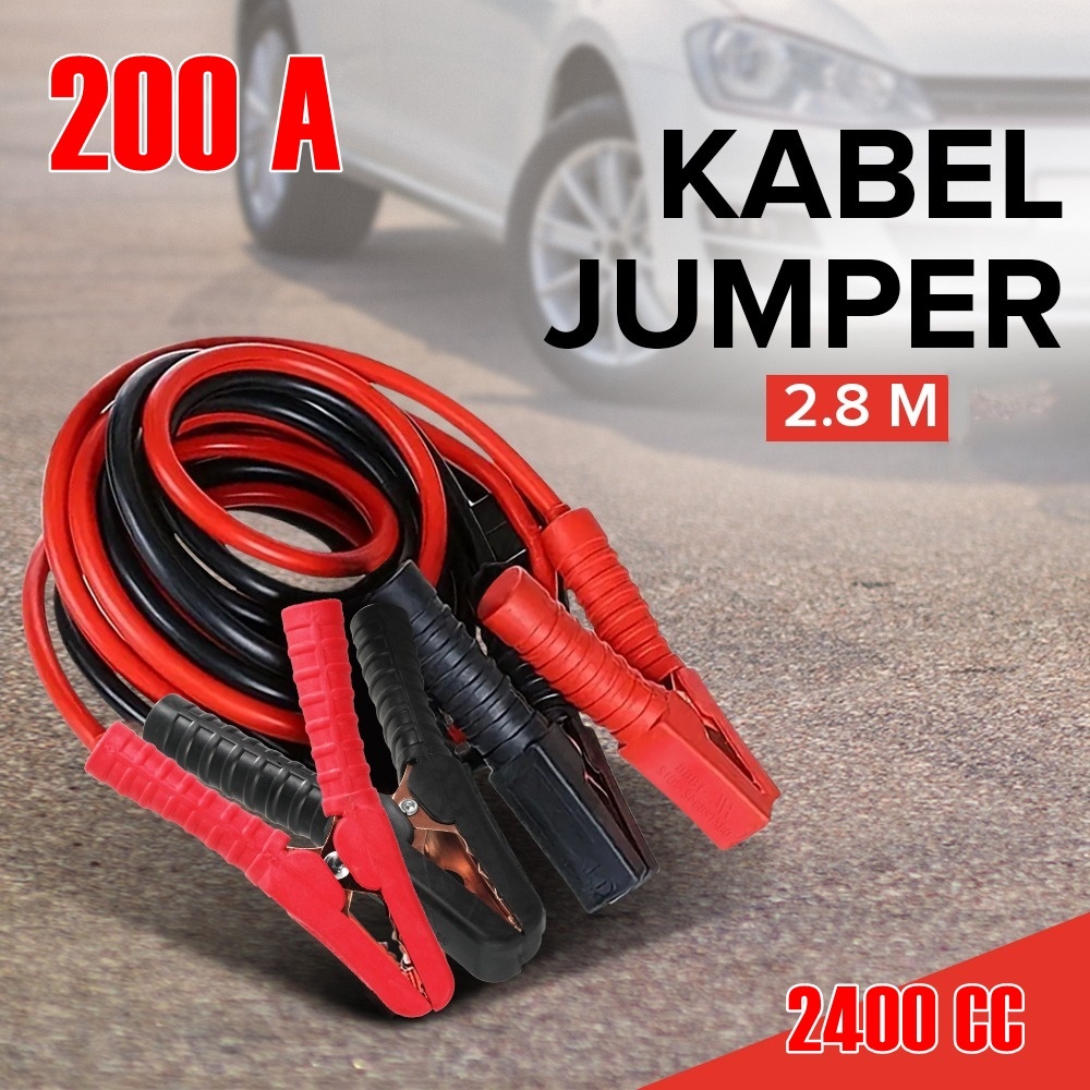 Kabel Jumper Aki Mobil 200A 500A Accu Booster Cable Jumper 2.8 Meter Pancing Aki start jump PURE COO