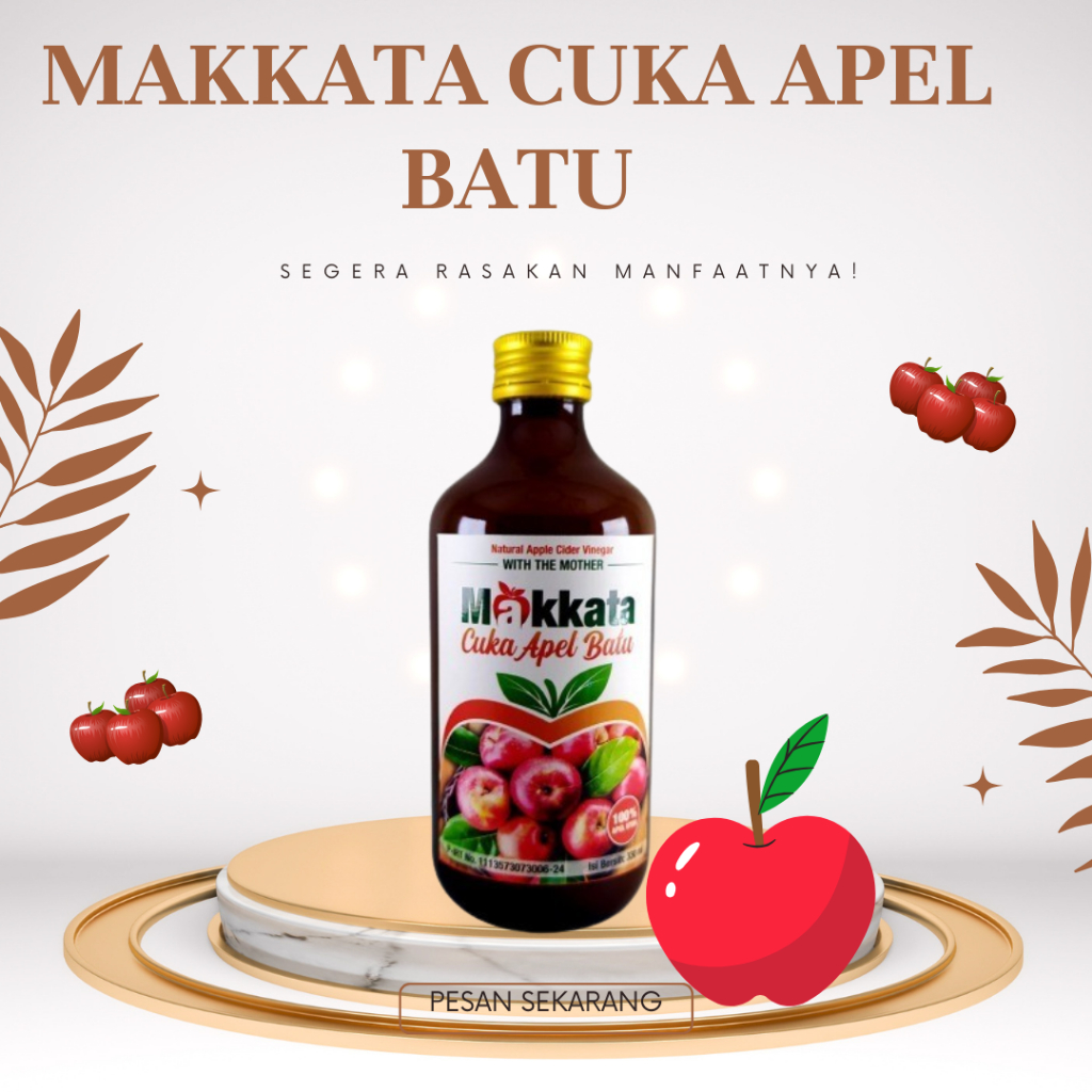 

Makkata With The Mother Organic Apple Cider Vinegar Original- Cuka Apel Utuh BPOM Halal