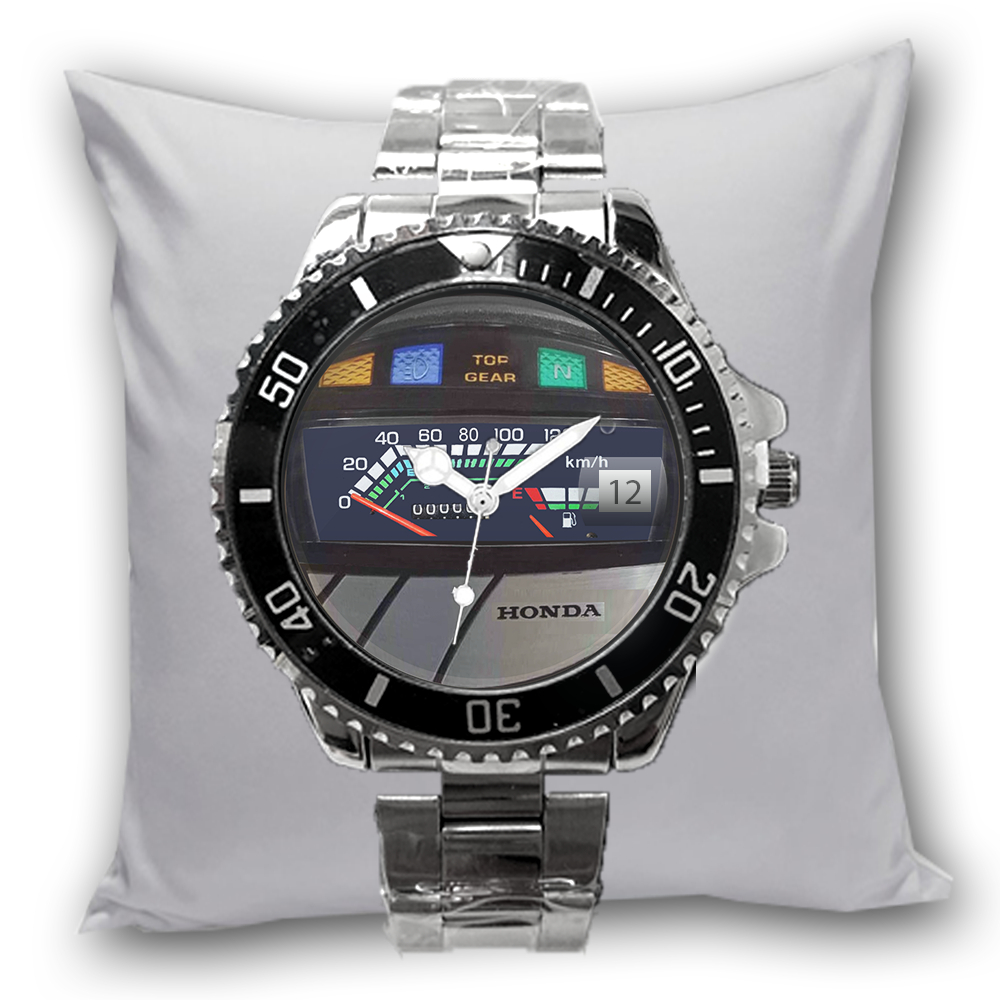Jam Tangan Pria STIKER SPEEDOMETER ASTREA STAR Tanggal Stainless Steel Perak Silver Custom Keren Ter