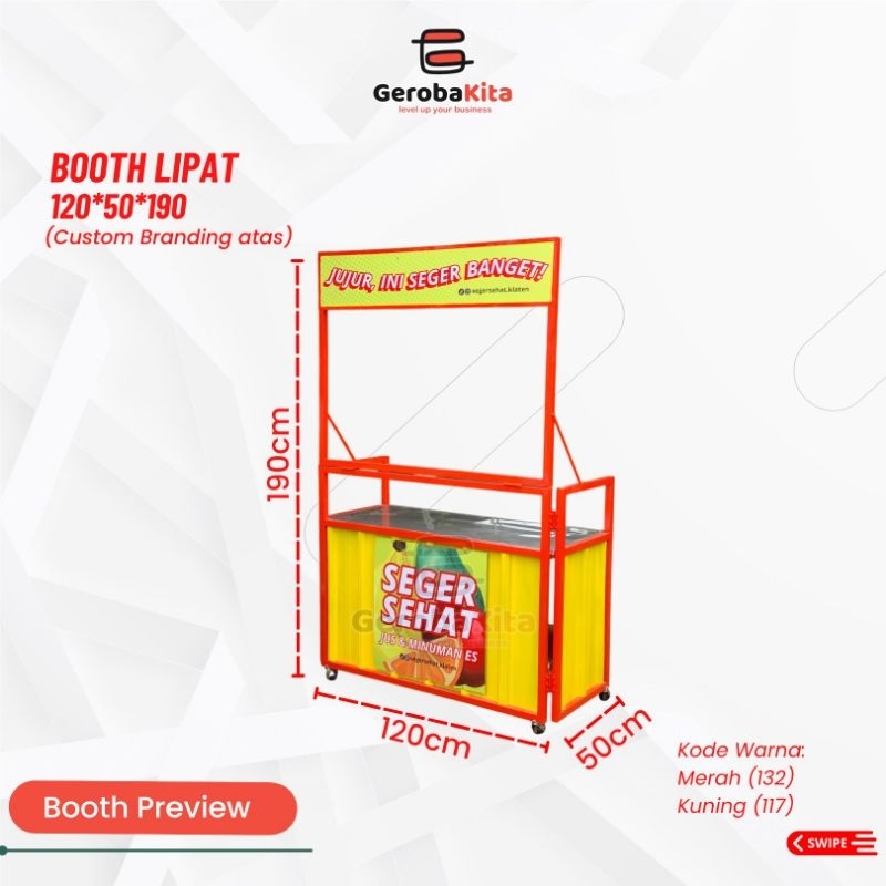 booth lipat besi hollow uk 120x50x190