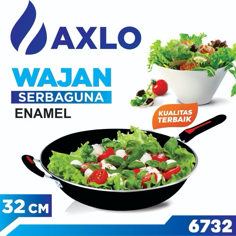 Wajan hitam enamel AXLO stirwok 32cm
