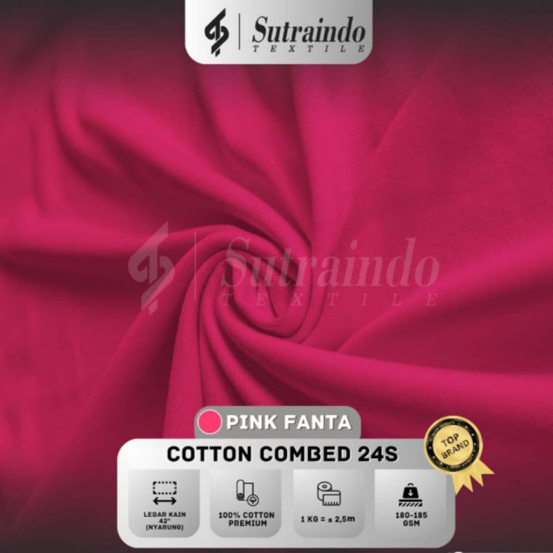 KAIN COTTON COMBED 24S (PINK FANTA) PER 0.5 KG