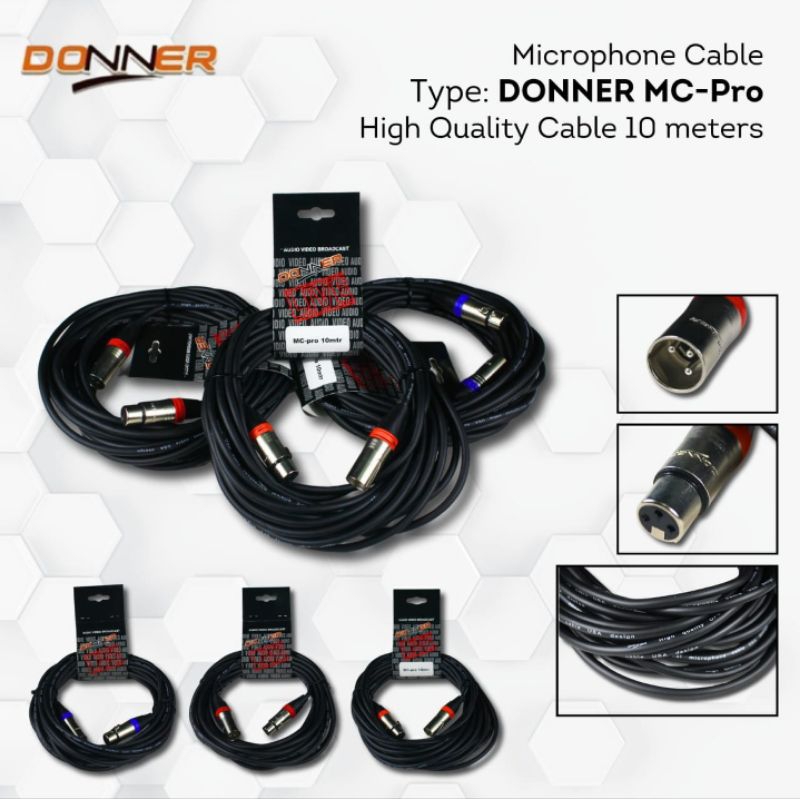 Kabel Audio XLR Male to XLR Female 10 Meter | Kabel Audio / Kabel XLR / DONNER