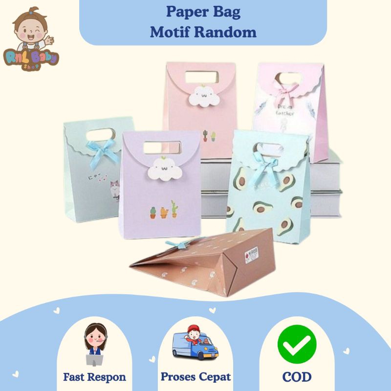 

Paper Bag + Kartu Ucapan MOTIF RANDOM - Tas Hampers Kado Gift