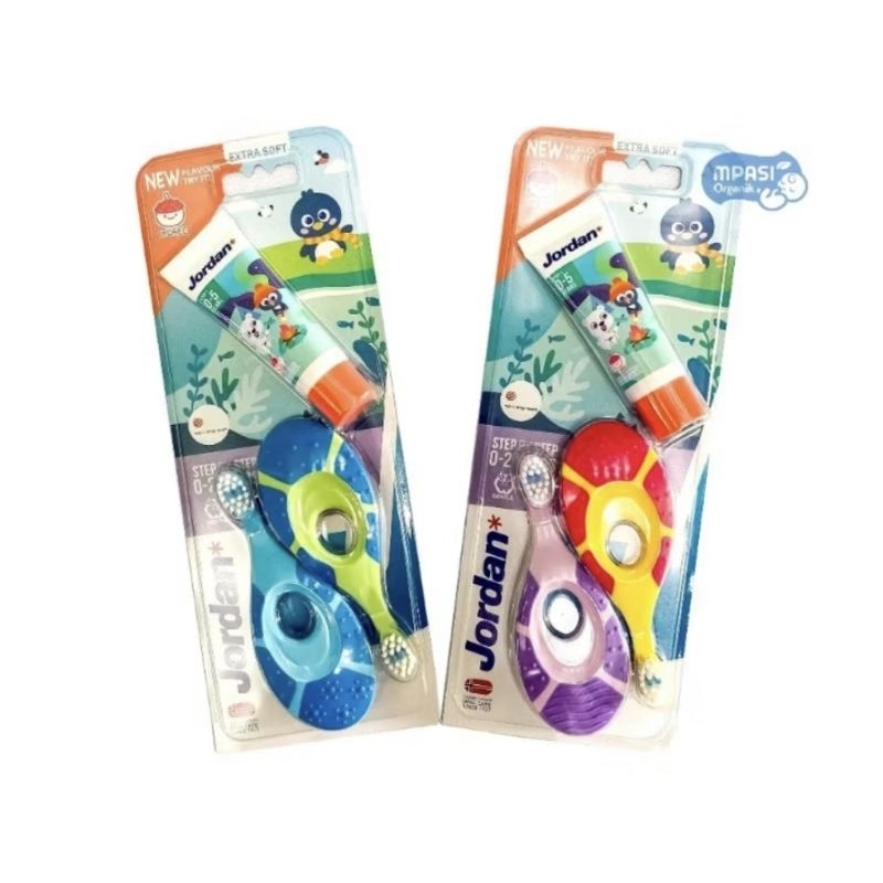 JORDAN KIDS FREE Pasta Gigi / Tutup Sikat Gidi Step 1 2 3 Tooth Brush Sikat Gigi Oral Care Kids Twin