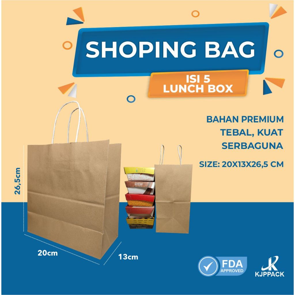 

KJPPACK Tas Kertas Polos Kraft Isi 10 | Paper Shopping Bag Medium/Large | 20x13x21,5cm/20x13x26,5cm