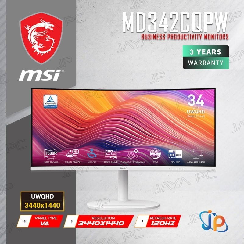Monitor MSI LED Modern MD342CQPW - Curved UWQHD 34" Inch