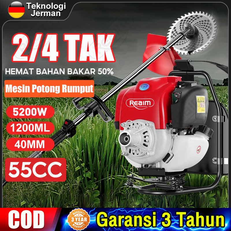 AM4 Mesin Potong Rumput 4 Tak Brush Cutter Gendong 55CC Mesin Pemotong Rumput Powerfull 4 tak