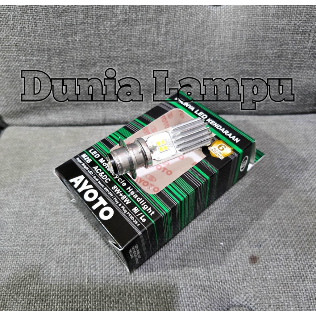 TERMURAH  Lampu LED MOTOR ORIGINAL AYOTO M2B H6 AC/DC 8WATT+8WATT 