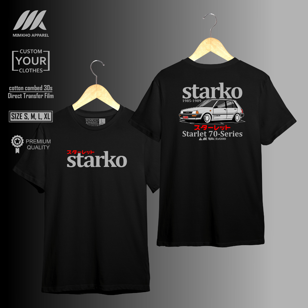 Mimkho Kaos Toyota Starlet Kotak/Kaos Mobil Starlet 70 Series/Toyota Starlet 1985-1989
