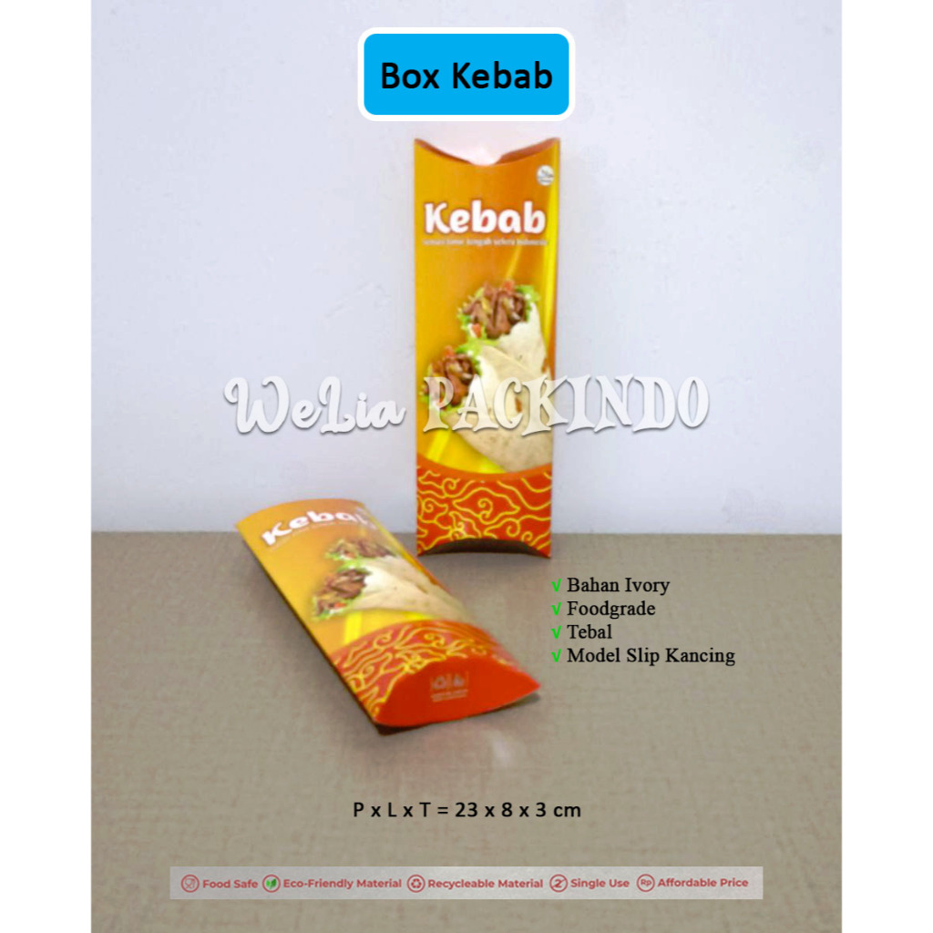 

[1 PCS] Box Kebab Full Colour / Bungkus Kebab / Kemasan Kebab / Dus Kebab / Dus Kemasan Kebab / Kotak Kebab Sosis Hotdog Long Fries