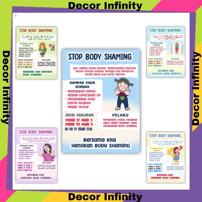 Poster dinding STOP BODY SHAMING poster dinding sekolah edukasi belajar siswa