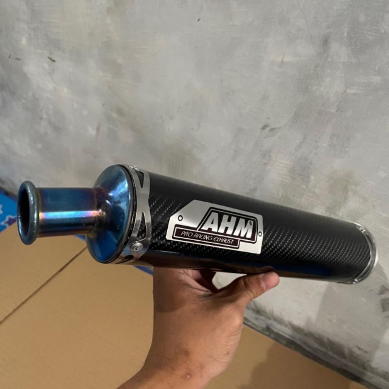 AHM 2Stroke Exhaust/Ekzos Carbon Stainless blue Type Only - AHM 2Stroke Ninja RR Ss Yamaha