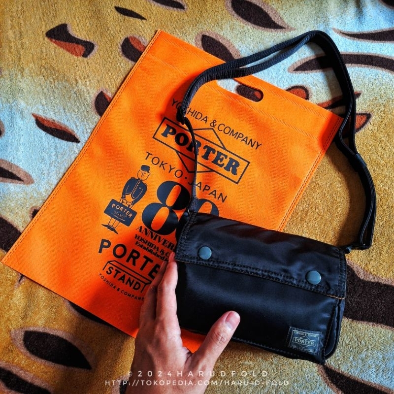 Porter Tanker Yoshida Clutch Sling Bag Black