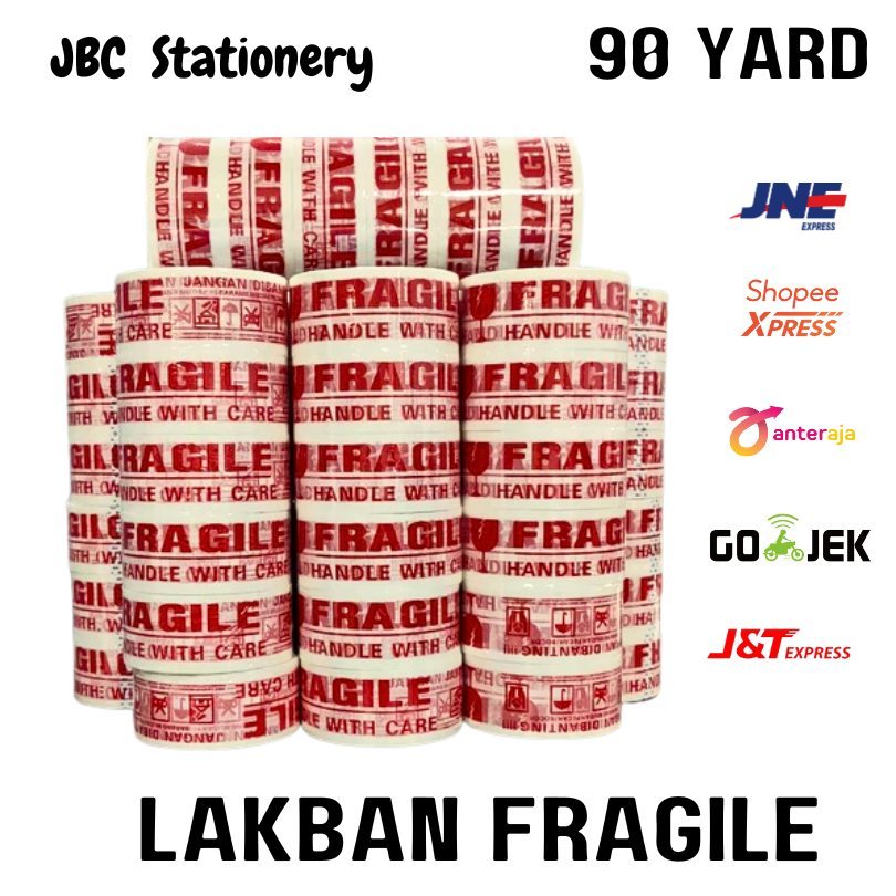 

LAKBAN FRAGILE 2"(48MM × 90Y FULL) SUPER MURAH PANJANG