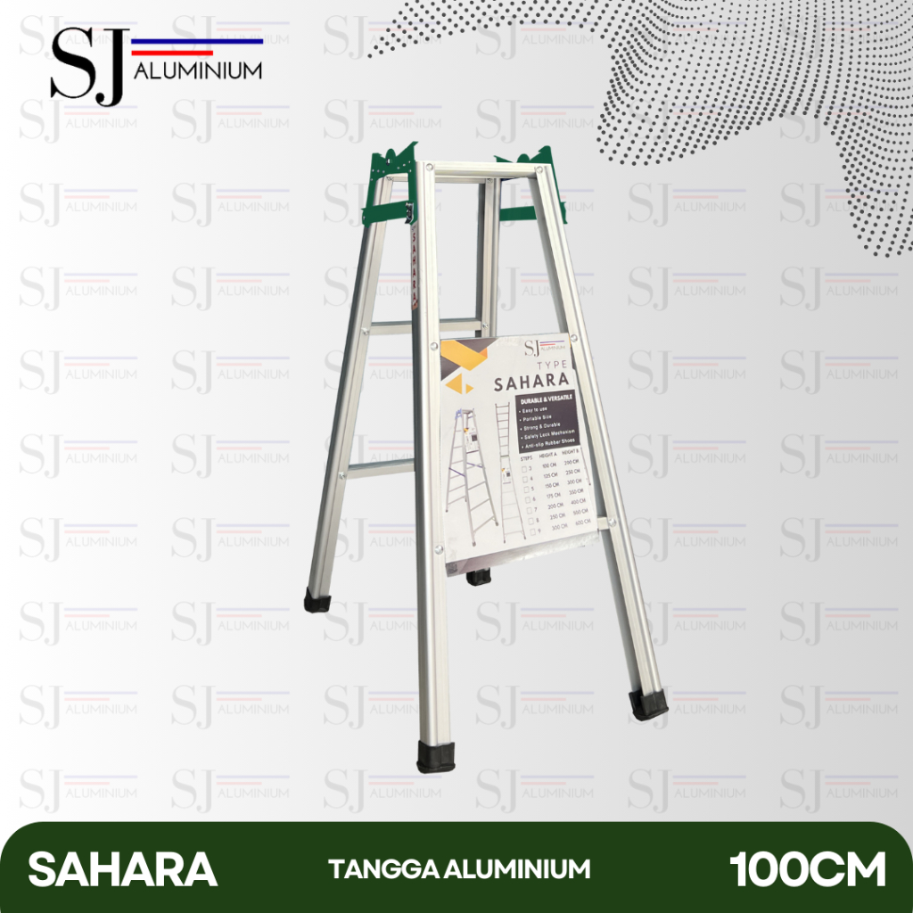 Tangga Aluminium SAHARA - Tangga Lipat Aluminium / Tangga Multifungsi JUMBO - 100 CM / 1 M / Hijau
