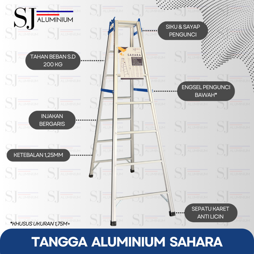 Tangga Aluminium Sahara - Tangga Lipat Aluminium / Tangga Multifungsi Jumbo - Biru Co
