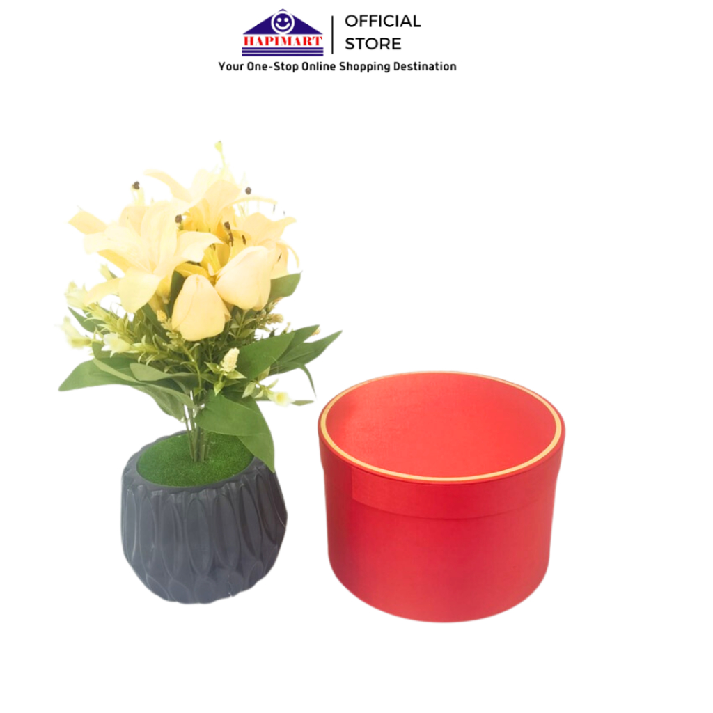 

Gift Box Bulat/Box Kado/Box Hampers/Kotak Kado/Round Box Polos Warna Merah Gold Ukuran Small