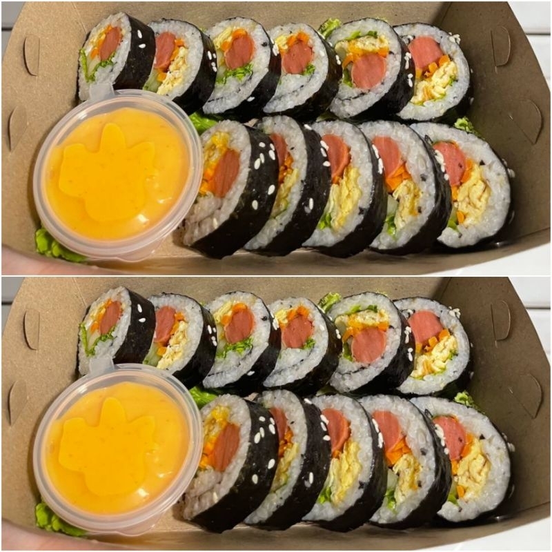 

Kimbab saus mentai isi 11 / kimbab korean food