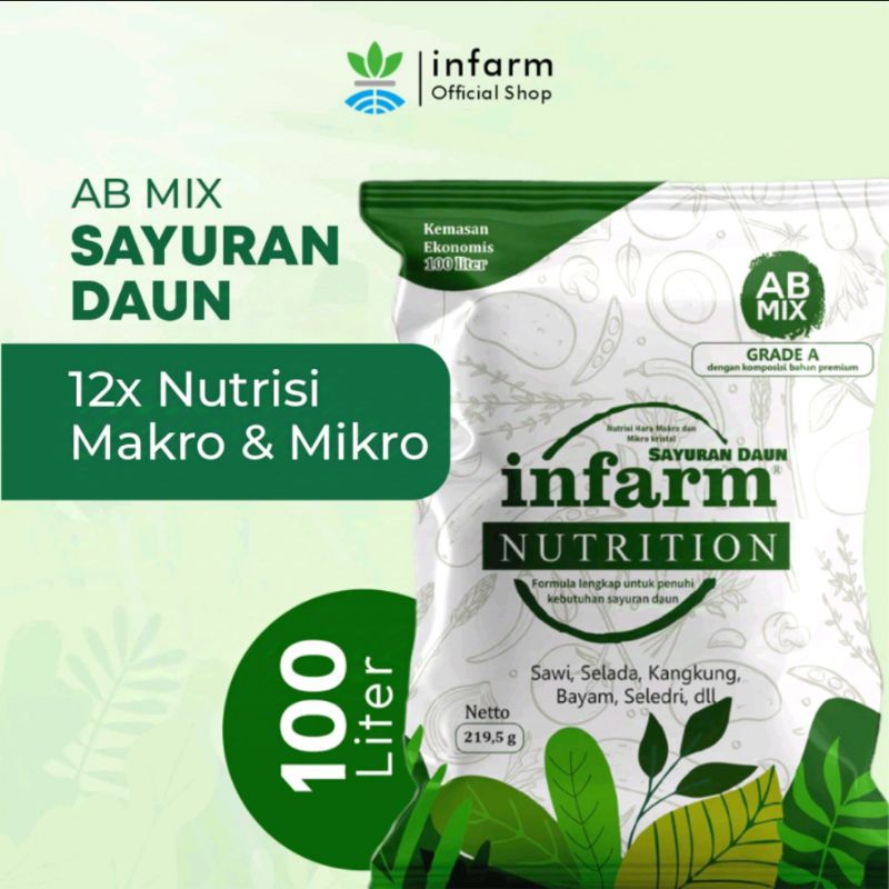INFARM Pontianak AB mix nutrisi Hidroponik Sayuran