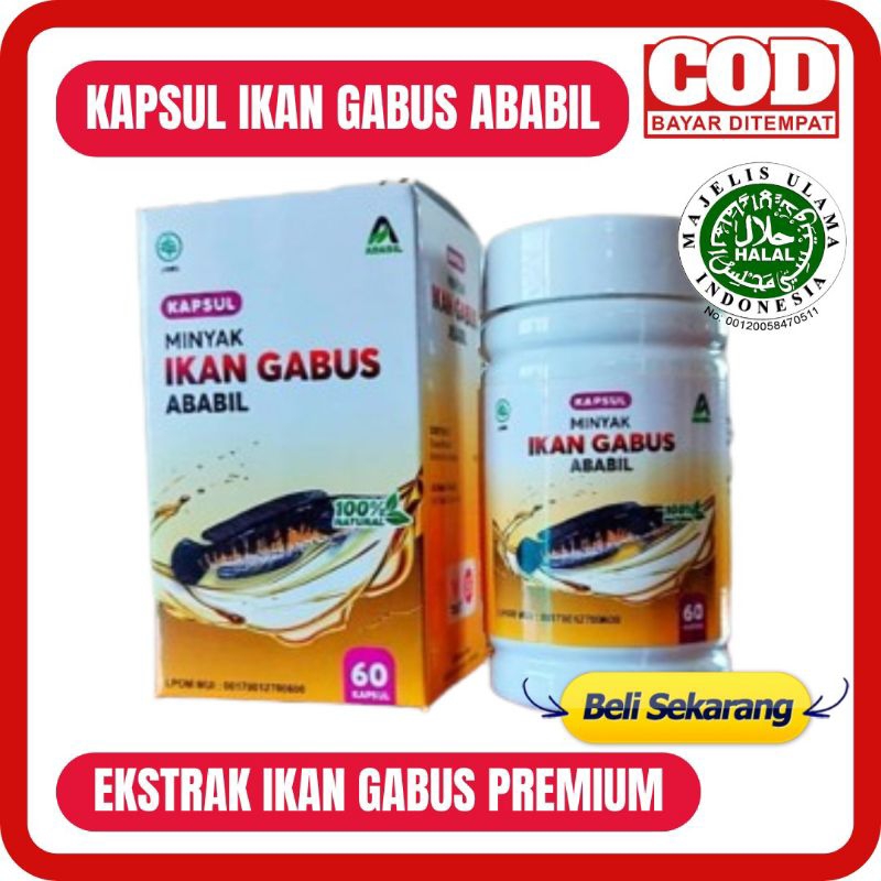 KAPSUL MINYAK IKAN KUTUK 100% ORIGINAL - MINYAK IKAN GABUS Isi 60 Ikan Kutuk Ababil Kapsul Ikan Gabu