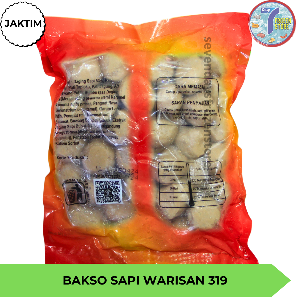 

RB Bakso Sapi Urat Warisan isi 50 kemasan 600 gr